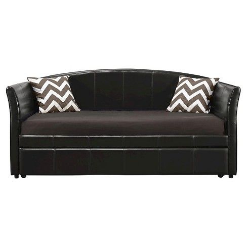 Halle Upholstered Daybed And Trundle Twin Brown/Black - Dorel Home Products