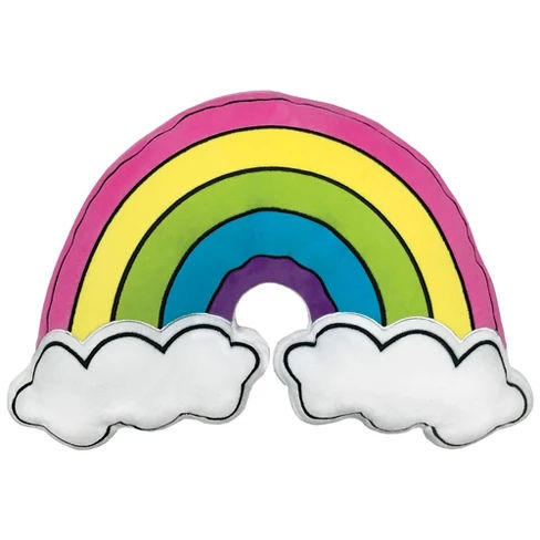 Two Scoops Rainbow and Clouds Fleece Pillow