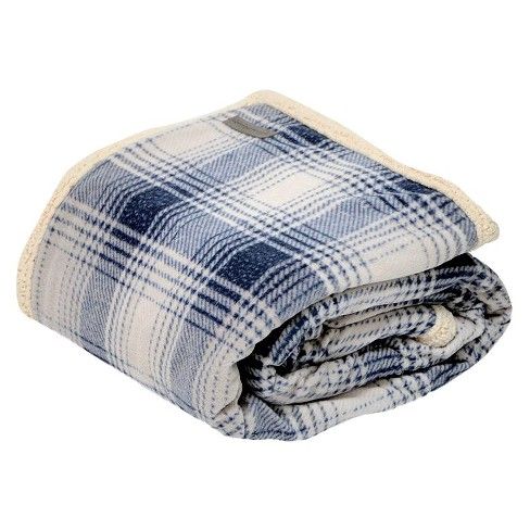 Nordic Plaid Sherpa Throw Blanket - Eddie Bauer