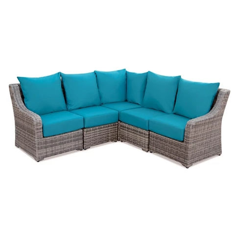 Cherry Hill 5pc All-Weather Wicker Patio Sectional Seating Set - AE Outdoor