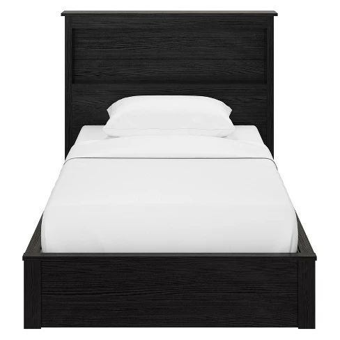 River Layne Twin Bed and Headboard Black Oak - Ameriwood Home