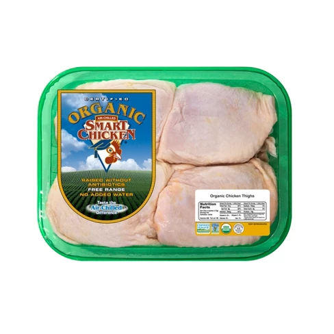 Smart Chicken Organic Bone-In Antibiotic Free Chicken Thighs - 0.75-1.5lbs - price per lb