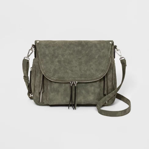 VR NYC Crossbody Bag With Pockets - Olive Tree