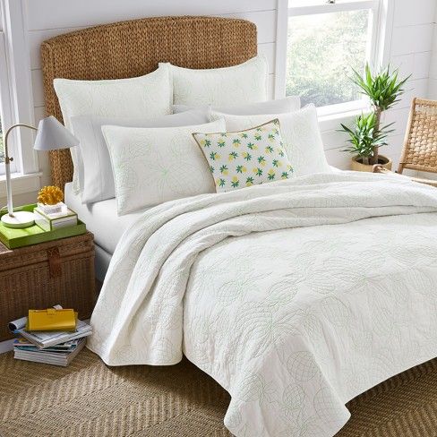 White Antigua Quilt Set - Nine Palms