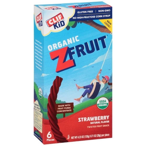 Clif Kid Organic Z Fruit Rope Strawberry - 6ct
