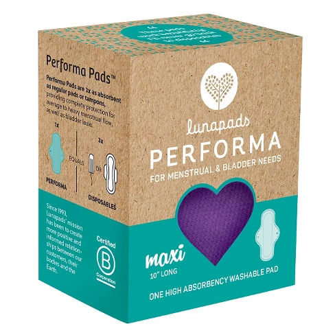 Lunapads Performa High Absorbency Long Purple Washable Maxi Pad - 1ct