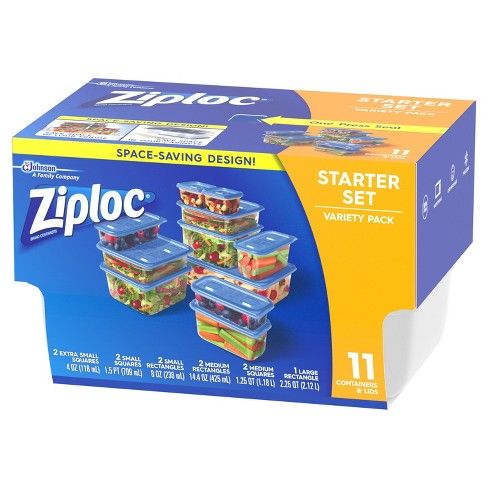 Ziploc 1.8Cup Mini Rectangle Containers & Lids