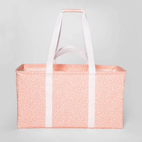 Soft Sided Scrunchable Laundry Basket Pebble Dot Coral - Room Essentials™