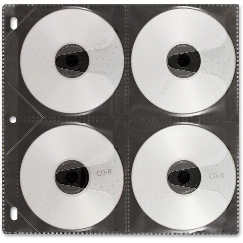 Vaultz Media Binder Sleeves - Album - Slide Insert - Black, Clear - 8 CD/DVD