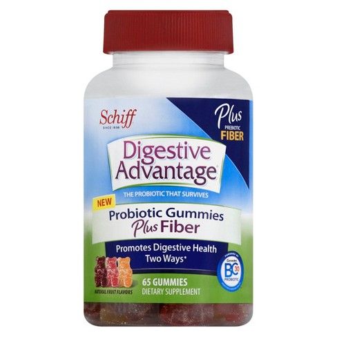 Digestive Advantage Prebiotic Fiber + Probiotic Gummies - Natural Fruit Flavors - 65ct