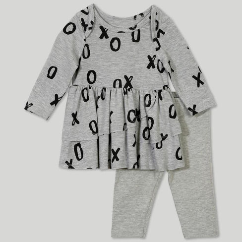 Buy Afton Street Baby Girls 2pc Long Sleeve Blouse and Leggings Set Gray Online at desertcartTunisia