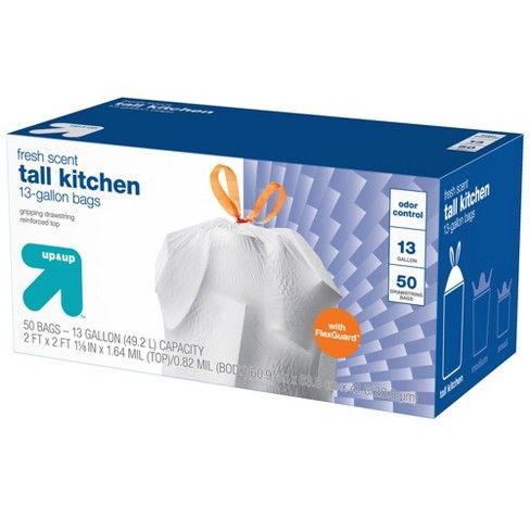 FlexGuard Tall Kitchen Drawstring Trash Bags - Fresh Scent - 13