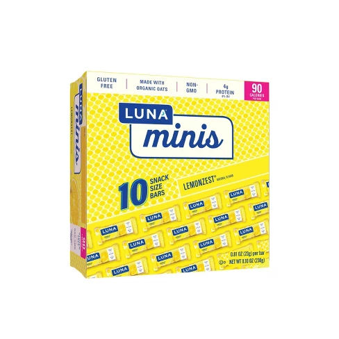 LUNA Lemon Zest Nutrition Bar Minis - 10ct