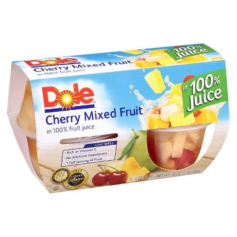 Dole Cherry Mixed Fruit  - 4oz/4ct