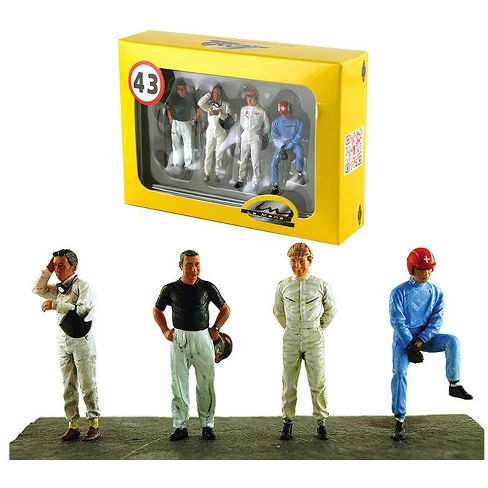 Drivers Set of 4 Figurines for 1/43 Diecast Model Cars by Lemans Miniatures