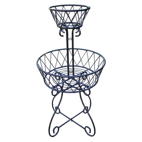 Two Tier Basket er - Black