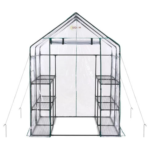 Deluxe Walk - In 6 Tier 12 Shelf Portable Greenhouse - Light Clear - Ogrow