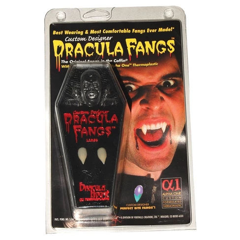Halloween Dracula Fangs In Coffin