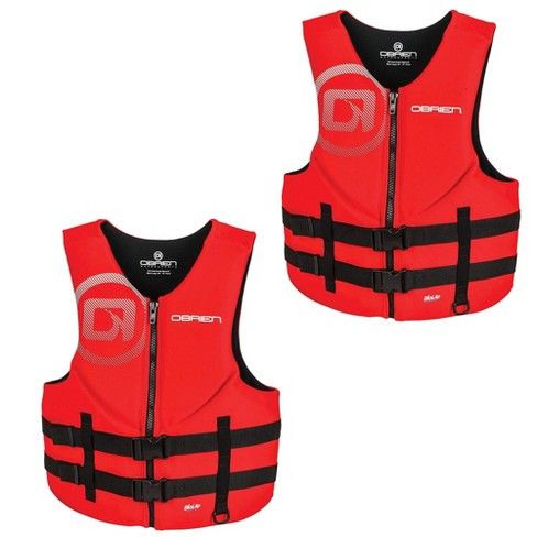 Obrien Biolite Series Traditional Mens Boating Life Vest Size Xl, Red (2 Pack)