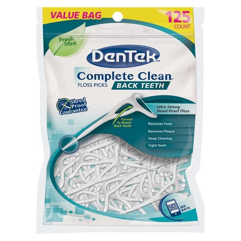 Dentek Complete Clean Easy Angle Fresh Mint Floss Picks 125ct