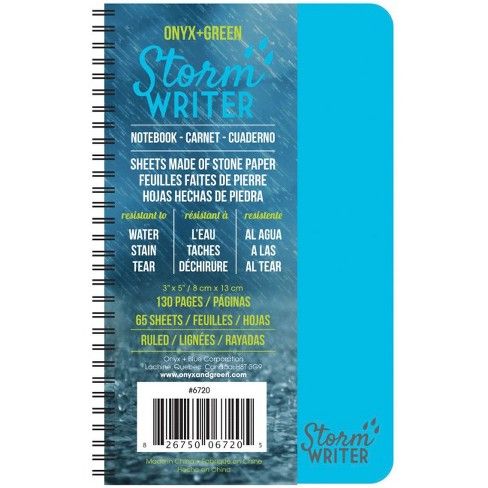 Roaring Spring Storm Writer  - Twin Wirebound - 0.3" x 3"5.3" - Water Resistant, Stain Resistant - 1Each