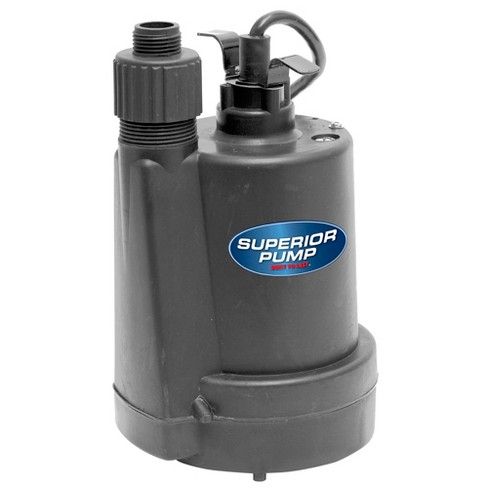 Superior Pump 91025 1/5 Hp Thermoplastic Utility Pump With Garden Hose Adapter