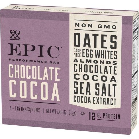 EPIC Chocolate Cocoa Protein Bar - 4ct