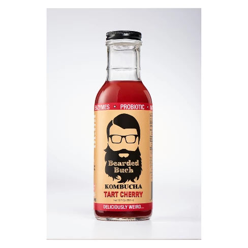 Bearded Buch Kombucha Tart Cherry - 12 fl oz Glass Bottle