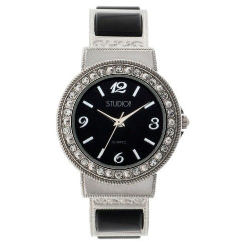 Women's Studio Time® Bangle Watch - Black