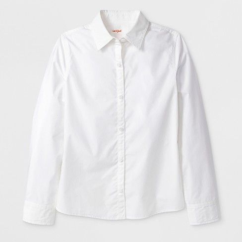 Buy Girls' Adaptive Long Sleeve Button-Down Blouse - Cat & Jack™ White  Online at desertcartCyprus