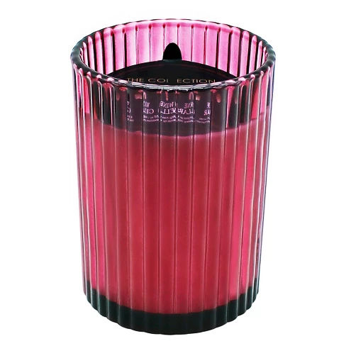 Jar Candle Ribbed Glass Burgundy 7oz - The Collection by Chesapeake Bay Candle®