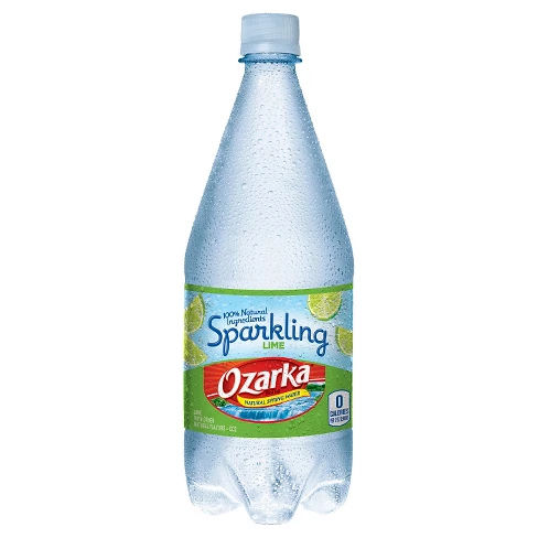 Qzarka Brand Sparkling Natural Spring Water Lime - 33.8 fl oz Bottle