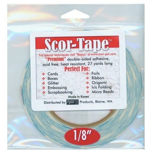 Scor-Tape-White .125"X27yd