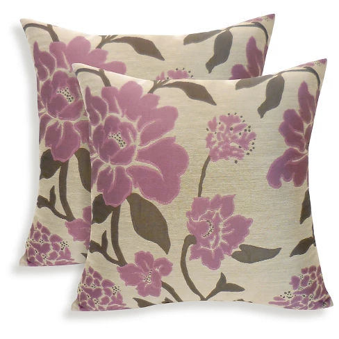 2pk Rosemary Silken Jacquard Floral Throw Pillow - Essentials
