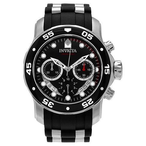 Men's Invicta 21927 Pro Diver Quartz Multifunction Black Dial Link Watch - Black