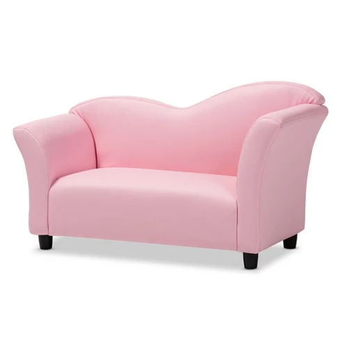 Felice Faux Leather Kids 2 Seater Loveseat Pink - Baxton Studio