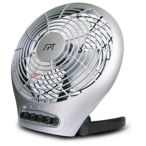 Sunpentown - 7" Desktop Fan with Ionizer - Silver