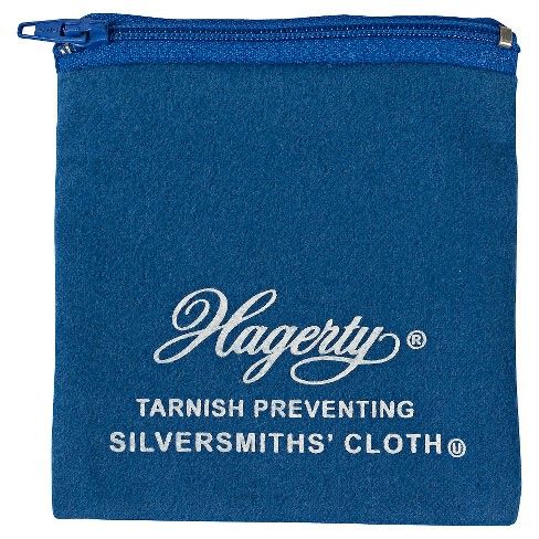 Hagerty 4 " x 4" Zippered Jewelry Pouch (Set of 2) made from Hagerty Silversmiths' Cloth with R-22 Tarnish Preventative