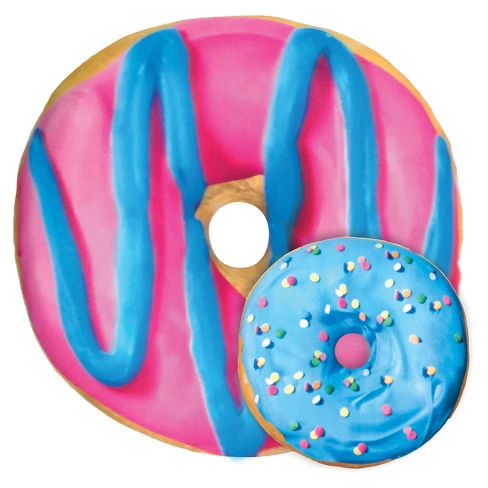 Blue and Pink Donut Microbead Pillow