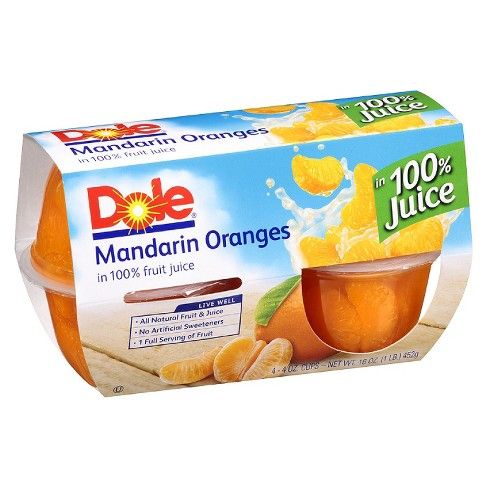 Dole Mandarin Oranges in 100% Fruit Juice - 4oz/4ct