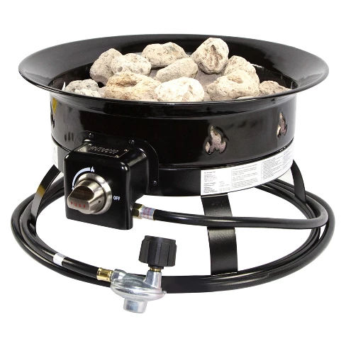 19" Portable Propane Gas Round Outdoor Fire Pit - DestinationGear
