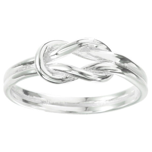 E-Coat Sterling Silver Polished Knot Ring Size 6