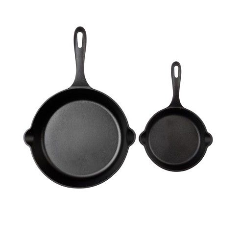 Victoria 6.5& 10 Preseasoned Cast Iron Skillet Set : Target