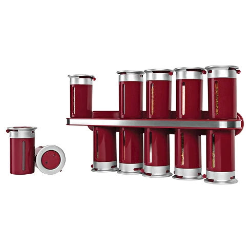 Zevro Zero Gravity Wall Mount 12 Canister Magnetic Spice Rack