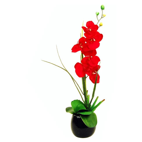 Artificial Orchid Arrangement Red 26" - LCG Florals