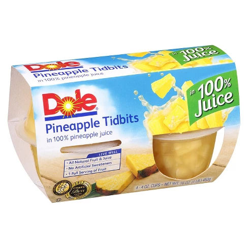 Dole Pineapple Tidbits - 4oz/4pk