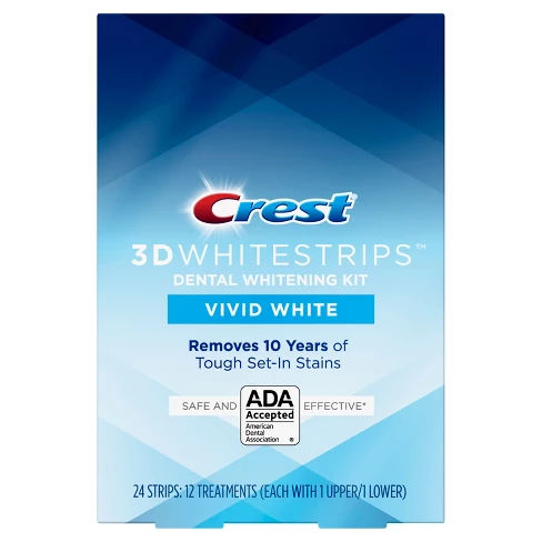 Crest 3D Whitestrips Vivid White Teeth Whitening Kit - 12ct