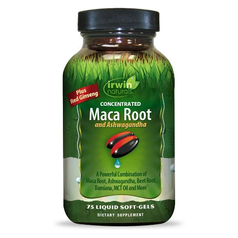 Irwin Naturals Maca Root & Ashwagandha Dietary Supplement Softgels - 75ct