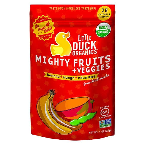 Little Duck Organics Banana Mango Edamame Mighty Fruits and Veggies 1oz.