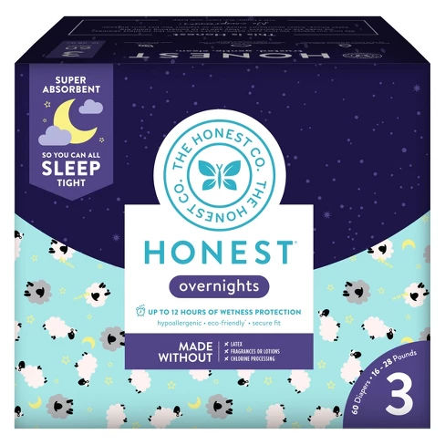 Honest Company Overnight Diapers Sheep (Select Size)